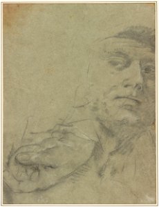Piazzetta - Verso study of a man's head and a hand, 1982.53