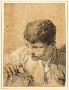 Piazzetta - A portrait of a young boy with a book c. 1730 - c. 1735, RCIN 990774. Free illustration for personal and commercial use.