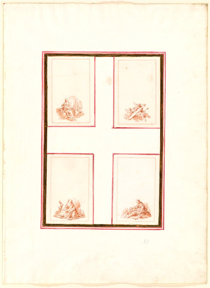 Piazzetta - Four Sketches of Saints and Angels, 1961.1212