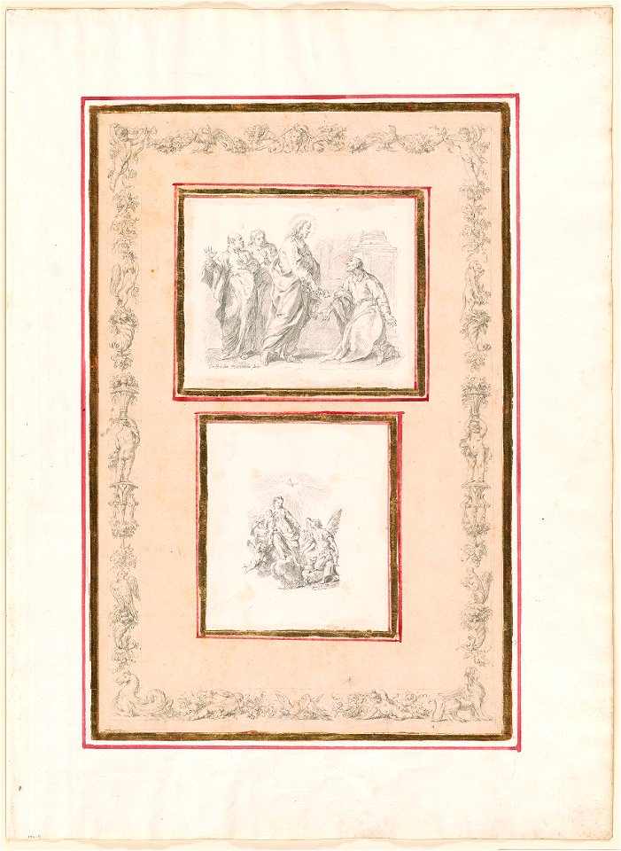 Piazzetta - Two Drawings and a Decorative Border, 1961.124
