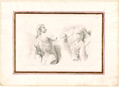 Piazzetta - Two Studies of a Male Nude Torso, 1961.1257. Free illustration for personal and commercial use.