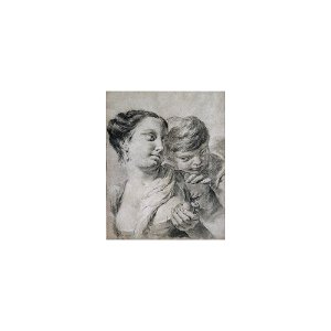 Piazzetta - ROSA, THE ARTIST'S WIFE, HOLDING AN APPLE, WITH GIACOMO, THEIR SON, BESIDE HER, lot.174