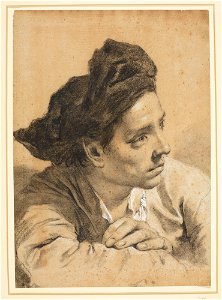 Piazzetta - The head of a youth in a cap c. 1730-50, RCIN 990784