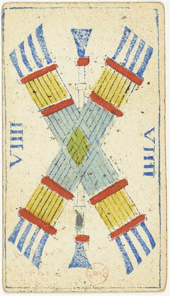 Piedmontese tarot deck - Solesio - 1865 - 9 of Batons