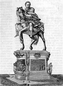 Piacenza – Statua equestre di Alessandro Farnese (xilografia)