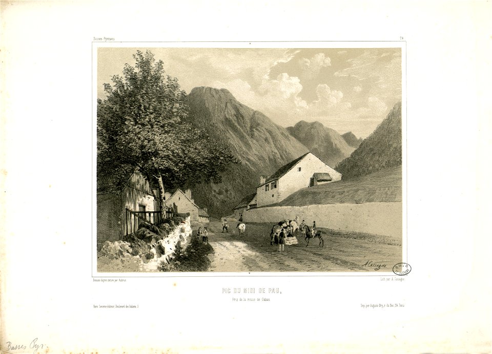 Pic du Midi de Pau, pris de la route de Gabas (24) - Fonds Ancely - B315556101 A AUBRUN 2 010