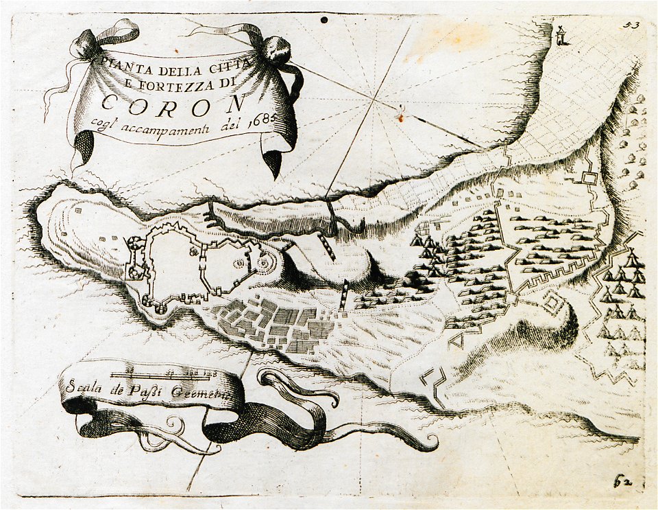 Pianta della Cittá e Fortezza di Coron - Coronelli Vincenzo Maria - 1708