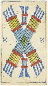 Piedmontese tarot deck - Solesio - 1865 - 10 of Batons