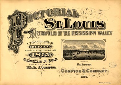 Pictorial St. Louis, the great metropolis of the Mississippi valley; a topographical survey drawn in perspective A.D. 1875, LOC rc01001392-2