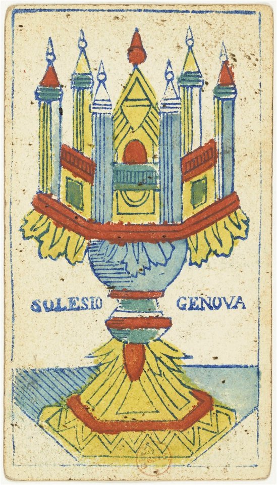 Piedmontese tarot deck - Solesio - 1865 - Ace of Cups