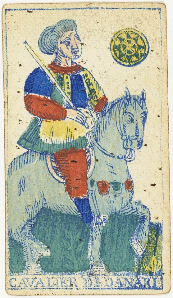 Piedmontese tarot deck - Solesio - 1865 - Knight of Coins