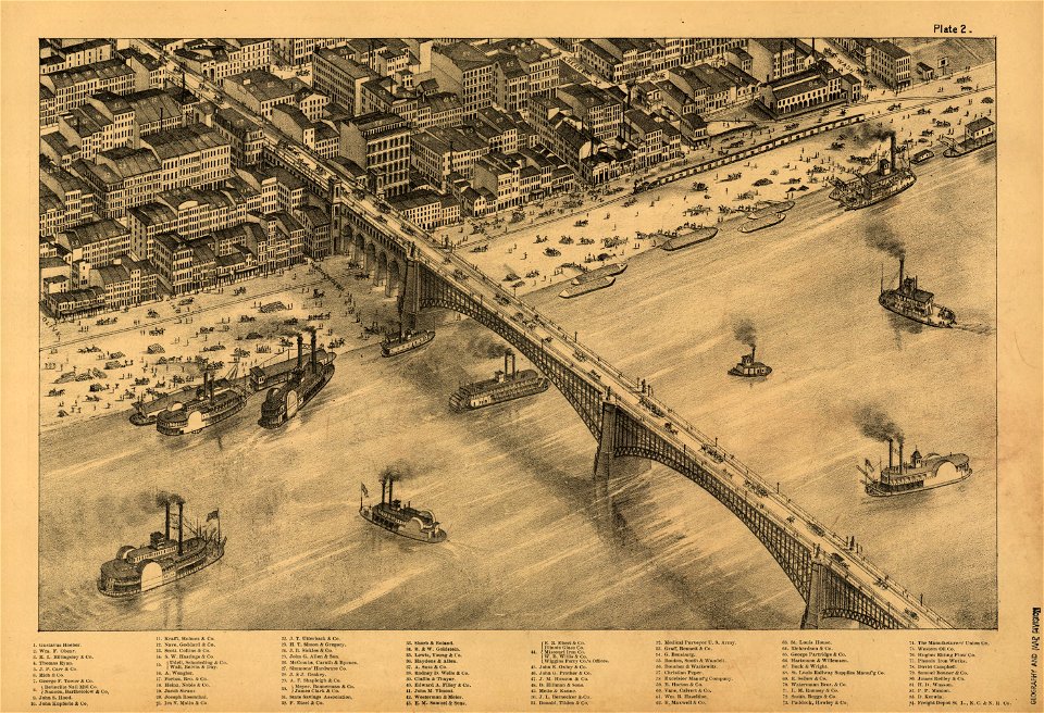 Pictorial St. Louis, the great metropolis of the Mississippi valley; a topographical survey drawn in perspective A.D. 1875, LOC rc01001392-6