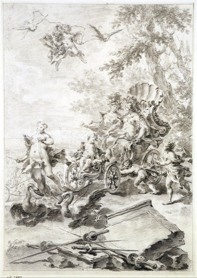 Piazzetta - Chariot hannesed with two Swans led by Venus, ОР-7827