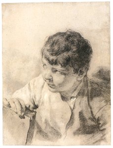Piazzetta - THE ARTIST'S SON GIACOMO HOLDING A BOOK, lot.109. Free illustration for personal and commercial use.