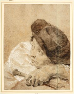 Piazzetta - A boy holding a pipe c. 1730-50, RCIN 990776. Free illustration for personal and commercial use.