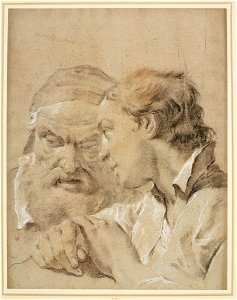 Piazzetta - Heads of an old man and a boy c. 1730 - c. 1750, RCIN 990760