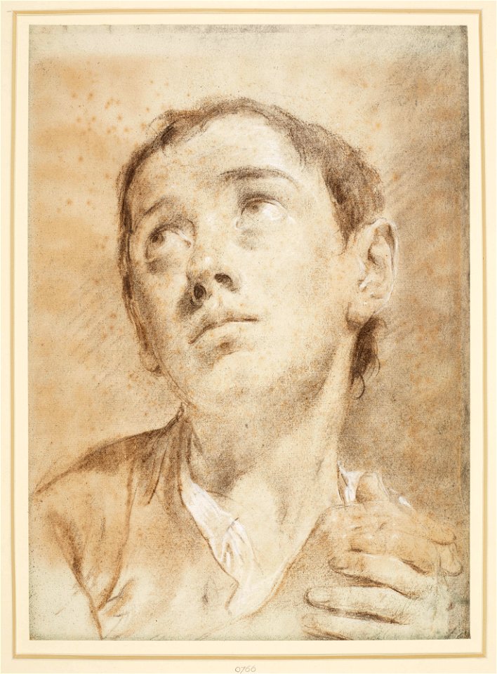 Piazzetta - The head of a boy praying c. 1730-50, RCIN 990766