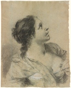 Piazzetta - Portrait of a Young Woman, in Profile, IV, 91. Free illustration for personal and commercial use.
