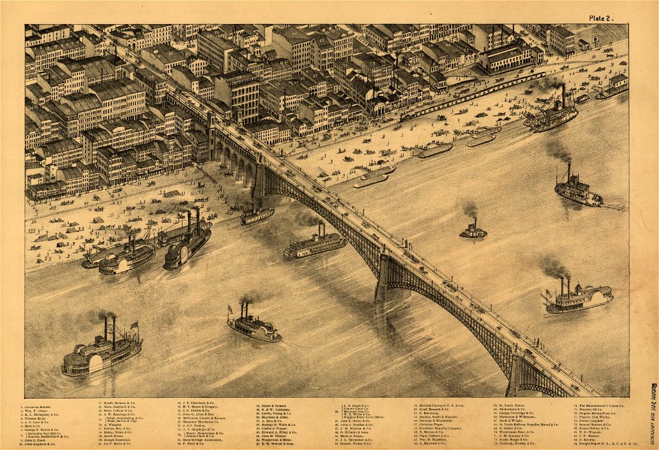 Pictorial St. Louis, the great metropolis of the Mississippi valley; a topographical survey drawn in perspective A.D. 1875, LOC rc01001392-6
