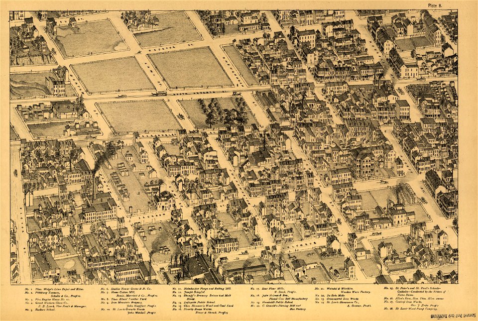 Pictorial St. Louis, the great metropolis of the Mississippi valley; a topographical survey drawn in perspective A.D. 1875, LOC rc01001392-12