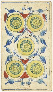 Piedmontese tarot deck - Solesio - 1865 - 5 of Coins