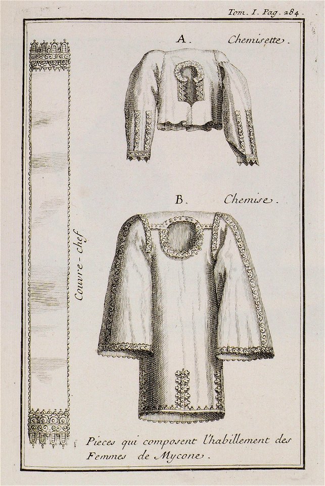 Pieces qui composent l'habillement des Femmes de Mycone - Tournefort Joseph Pitton De - 1717