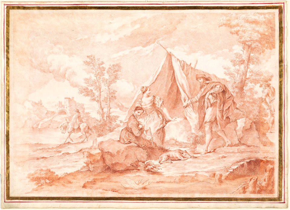 Piazzetta - Two Women and a Soldier at an Encampment, 1961.1293