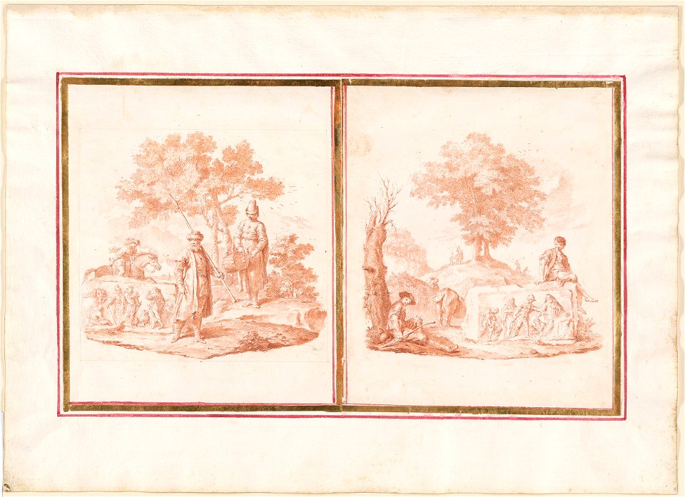 Piazzetta - Two Studies of Figures Among the Ruins, 1961.1269