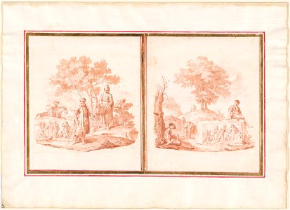 Piazzetta - Two Studies of Figures Among the Ruins, 1961.1269