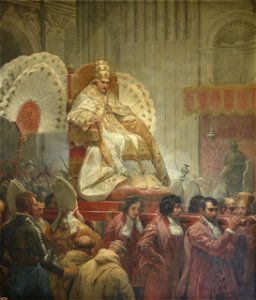Pie VIII porté dans la basilique de Saint-Pierre à Rome, by Horace Vernet, 1829, with frame