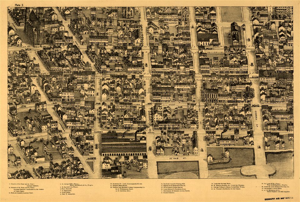 Pictorial St. Louis, the great metropolis of the Mississippi valley; a topographical survey drawn in perspective A.D. 1875, LOC rc01001392-9
