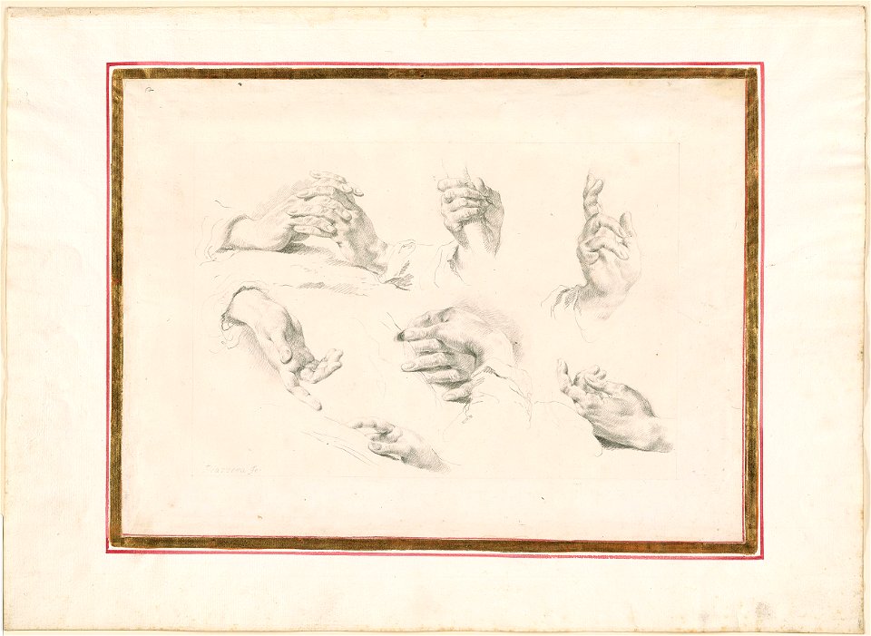 Piazzetta - Seven Studies of Hands, 1961.1239