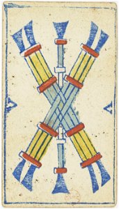 Piedmontese tarot deck - Solesio - 1865 - 5 of Batons