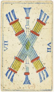 Piedmontese tarot deck - Solesio - 1865 - 7 of Batons