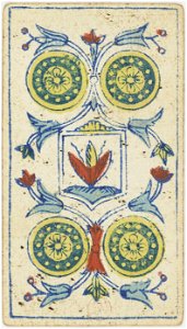 Piedmontese tarot deck - Solesio - 1865 - 4 of Coins