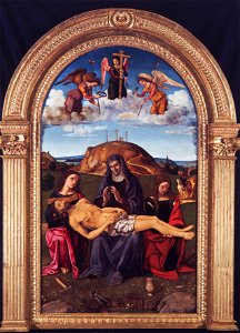 Piero di Cosimo - Compianto sul Cristo morto, Opera n. 34 — Sala 18 — Piano 3°. Free illustration for personal and commercial use.