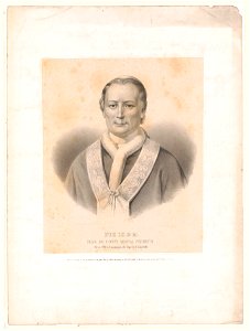 Pie IX. P.M. Jean de Conti Mastai Ferretti, ne ́en 1792 a ̀Sineǵaglia, eĺu Pape le 17 Juin 1846 LCCN2003688753