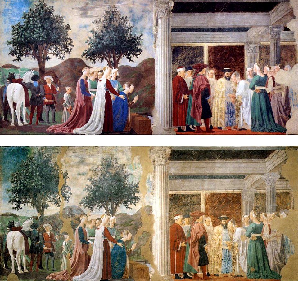 Piero della Francesca - Scene after and before restoration - WGA17592