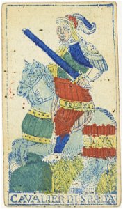 Piedmontese tarot deck - Solesio - 1865 - Knight of Swords