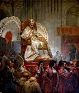 Pie VIII porté dans la basilique de Saint-Pierre à Rome, by Horace Vernet, 1829, retouched