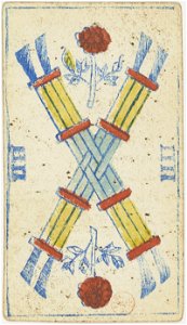 Piedmontese tarot deck - Solesio - 1865 - 4 of Batons