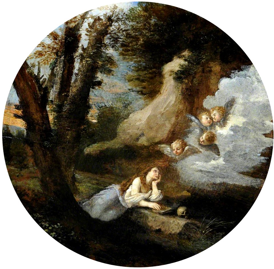 Pier Francesco Mola (1612-1666) (style of) - The Penitent Magdalen Comforted by Cherubim in the Wilderness - 959429 - National Trust