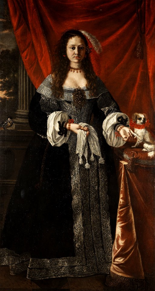 Pier Francesco Cittadini (circle) Porträt einer adeligen Dame mit Hündchen