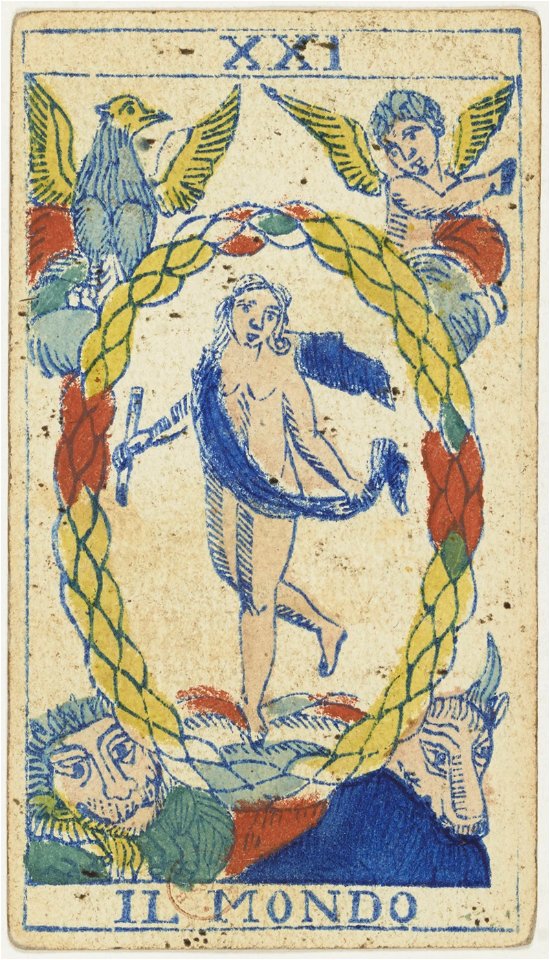 Piedmontese tarot deck - Solesio - 1865 - Trump - 21 - The World