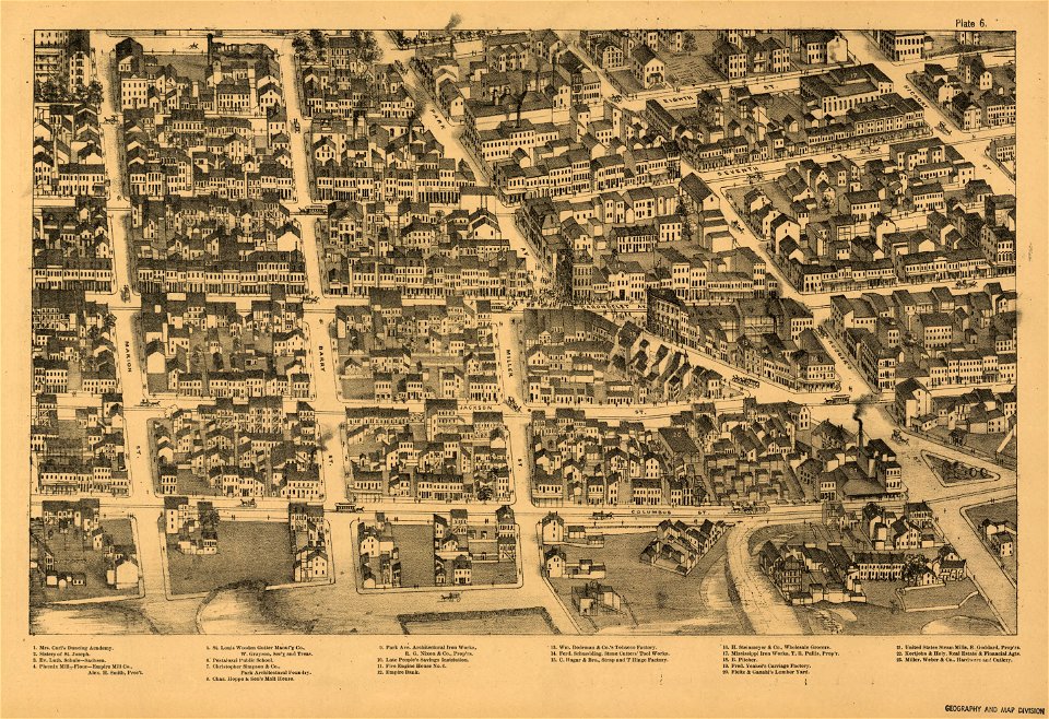 Pictorial St. Louis, the great metropolis of the Mississippi valley; a topographical survey drawn in perspective A.D. 1875, LOC rc01001392-10