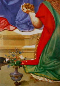 Piero di Cosimo - Vierge à l'enfant en majesté. Free illustration for personal and commercial use.