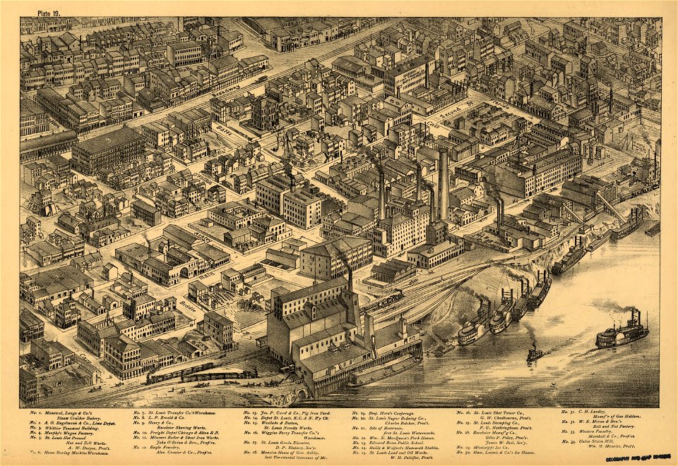 Pictorial St. Louis, the great metropolis of the Mississippi valley; a topographical survey drawn in perspective A.D. 1875, LOC rc01001392-23