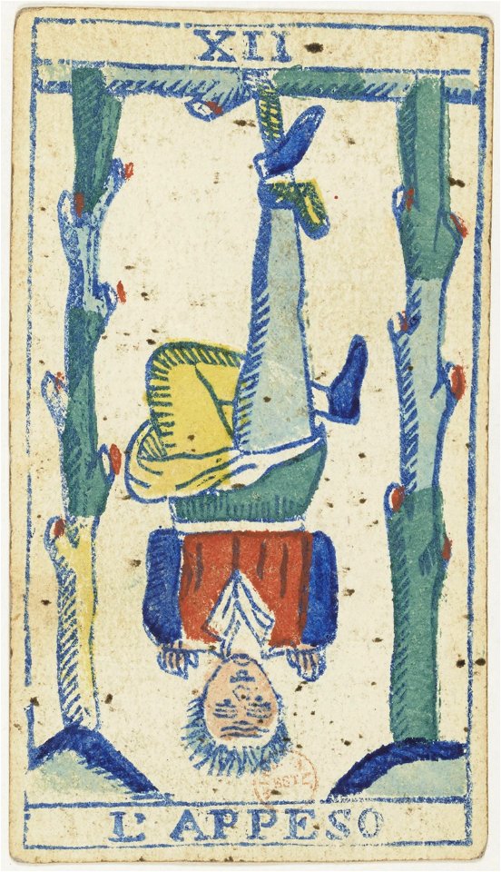 Piedmontese tarot deck - Solesio - 1865 - Trump - 12 - The Hanged Man