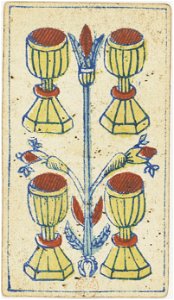 Piedmontese tarot deck - Solesio - 1865 - 4 of Cups