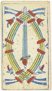 Piedmontese tarot deck - Solesio - 1865 - 5 of Swords